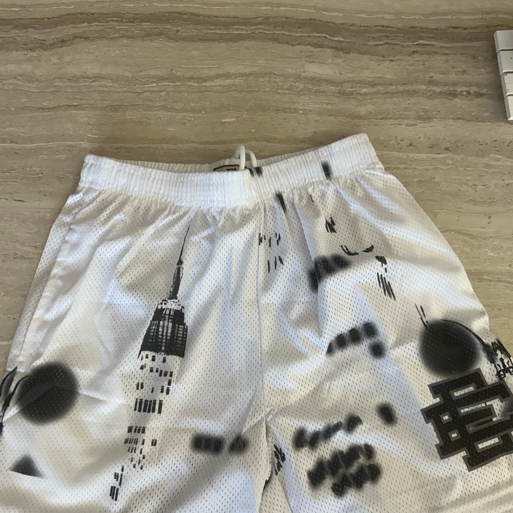 Eric Emanuel White and Black Athletic Shorts